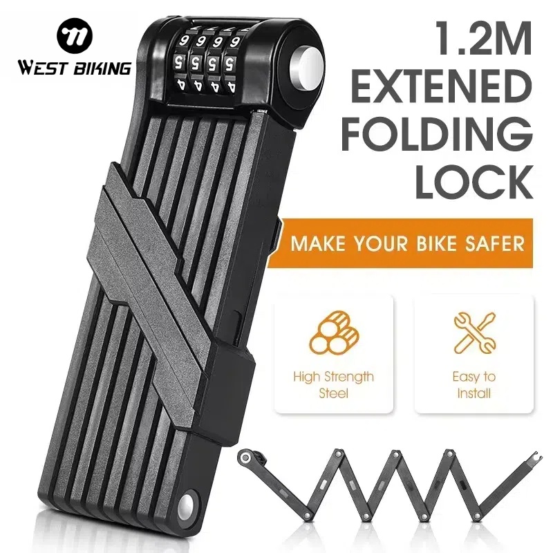 U Lock Heavy Duty - WEST BIKING kunci rantai sepeda lipat,