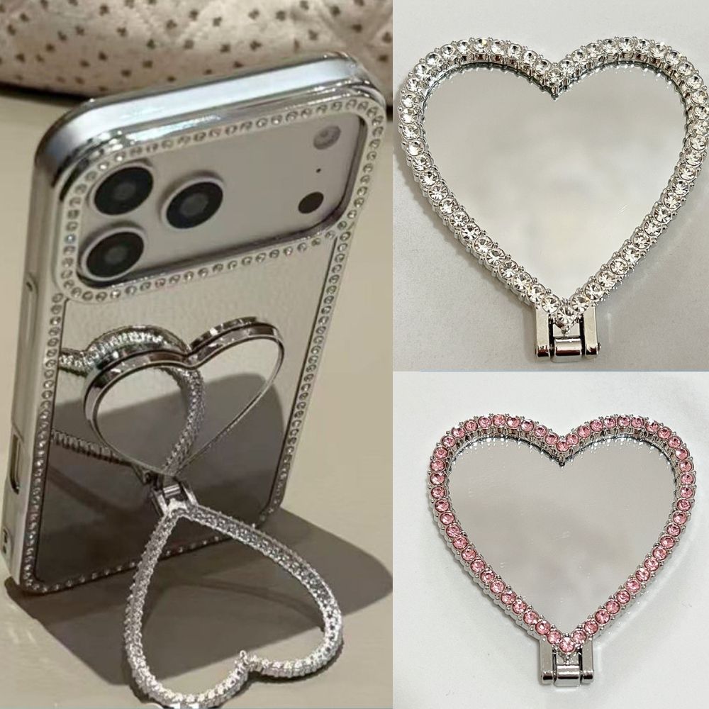 Kickstand Adjustable - Penyangga Ponsel Berlian Hati Bling dengan