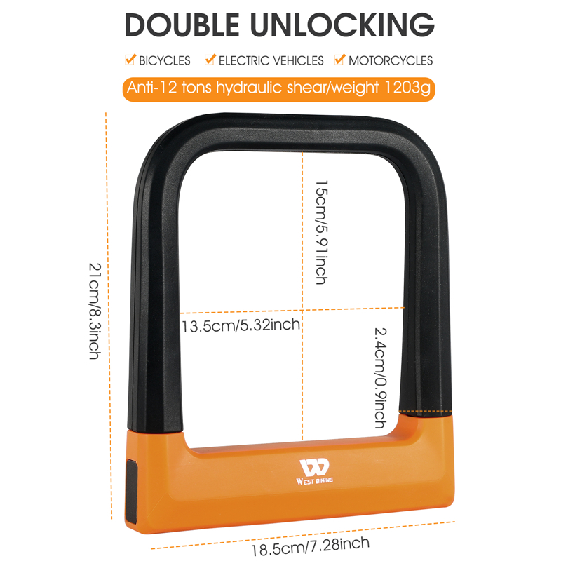 WEST BIKING kunci rantai seped - U Lock Heavy Duty ulasan dan harga