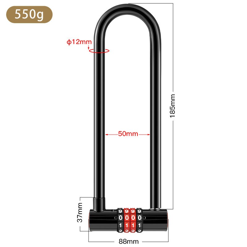 Perpanjang kunci kombinasi ant - U Lock Heavy Duty ulasan dan harga